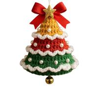 Decoración Del Árbol De Navidad De Crochet - Navideño Hecho A Mano | Ornamento De Navidad De Tejer, Decoración De Vacaciones De Punto, Accesorios Colgantes De Crochet Para El Espejo Trasero Del