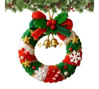 Decoración Del Árbol De Navidad De Crochet - Navideño Hecho A Mano | Ornamento De Navidad De Tejer, Decoración De Vacaciones De Punto, Accesorios Colgantes De Crochet Para El Espejo Trasero Del
