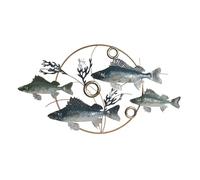 DECORACION PARED METAL 91X4,5X50 PECES AZUL