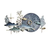 DECORACION PARED METAL 93X6X51,5 PECES AZUL