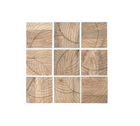 DECORACION PARED SET 9 MDF MANGO 90X3X90 HOJAS