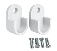 Decoralin Lot de 2 supports pour tringle à vêtements compatibles avec IKEA PAX KOMPLEMENT (partie 130527) - Lot de 2 supports blancs pour rails de 25 mm avec vis - Conçu et fabriqué en Europe