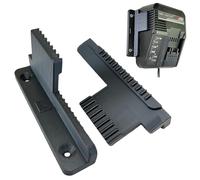 Decoralin Support mural pour Einhell Power X-Charger 3A - Support en plastique 2 parties avec vis et chevilles - Support noir pour un rangement mural propre et sécurisé (pas pour Twincharger ou