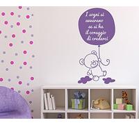 Decoramo Stickers Muraux dans Les Nuages Mural Nounours PVC Lavande 60 X 0,1 X 30 cm