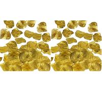 Decoraparty 100 pétales de rose dorés - Décoration élégante en or de table pour fête, mariage, anniversaire, célébration, chambre, faux, pétales de roses - diamètre 5 cm (Lot de 2)