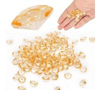 Decoraparty Cristaux de Diamants, décoratifs Transparents Or pour fête, fête, Mariage, Mariage, Table, confettis Diamants, Pierres précieuses en Acrylique, diamètre 12 mm (100 pièces)
