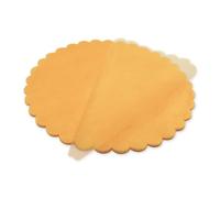 Decoraparty Lot de 50 voiles Porte-dragées en Organza en Or - Volets Ronds à Fleurs élégants pour bonbonnière, Communion, Mariage, baptême, diamètre 24 cm - (Lot de 50 pièces)