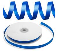 Decoraparty Ruban bleu de 10 mm en double satin, rouleau ruban élégant bleu satiné pour bonbonnière, mariage, anniversaire, boîtes, Noël, cadeau - Longueur 50 m