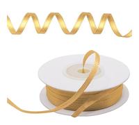Decoraparty Ruban en or allumé de 3 mm en double satin, élégant, couleur or chaud, doré, pour bonbonnière, mariage, anniversaire, boîtes, Noël, cadeau - Longueur 50 m