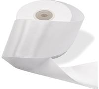 Decoraparty Ruban en Satin Blanc épais 5 cm, Bobine 25 mètres pour Décorations, Boîtes à dragées, Cadeaux, Fleurs, Gâteaux, Mariage, Baptême, Communion, Noël, Anniversaire, Cérémonie, Fête prénatale