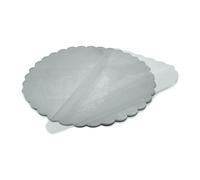 Decoraparty Voiles de fées argentées - en Organza Rondes à Fleurs pour célébration, Mariage, baptême, Cadeau, Bricolage, bonbonnière, Tulle - diamètre 24 cm - (50 pièces)