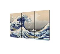 DECORARTS - La Grande Vague De Kanagawa Art Déco 36x24(Triptych) The Great Wave Off Kanagawa(c25)