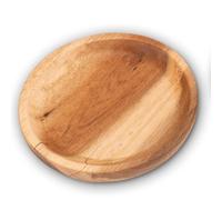 Decorasian Lot de 2 assiettes en bois d'acacia de 11 cm - Soucoupe pour bougies piliers et bougies de baptême jusqu'à 9 cm - Bougeoir massif rond naturel