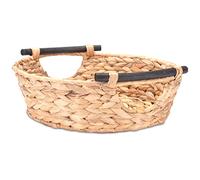 Decorasian Lot de 3 paniers de rangement tressés en jacinthe d'eau avec poignées - Panier de présentation ou panier cadeau vide - Paniers cadeaux idéaux de grande à petite - 32 cm