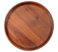 Decorasian Lot de 4 assiettes rondes en bois d'acacia - Assiettes plates en bois d'acacia - Assiettes plates en bois - Idéales comme assiettes décoratives et pour servir - Marron - 30 cm