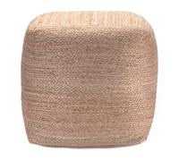 Decorasian Pouf - Repose-pieds ou repose-pieds tressé en jute - Pouf de style bohème - Cube