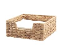 Decorasian Serviettenhalter geflochten aus Wasserhyazinthe - Servietten Aufbewahrung für Papierservietten bis 15cm - Halter im Vintage Boho Stil