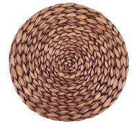 Decorasian Set de table en jonc de mer (jacinthe d’eau tressée) - 35 cm - Lavable - Rond, Marron lavé., Lot de 4