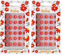 Decorate 01000670 Paquet de 30 petites fleurs rouges