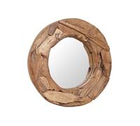 vidaXL Miroir décoratif Teck 60 cm Rond