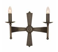 Décoratif Applique Murale Camelot 1 Braun Fer Rustique Moyen-âge Lampe Mur