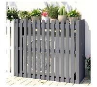 Décoratif Balcon Couverture De Climatiseur De Vie Privée Housse Protection Climatiseur Exterieur Support De Fleur Climatiseur En Bois Résistant Aux Intempéries Persienne (Color : Gray, Size : 105x45