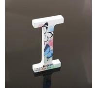 Décoratif Bois Lettres, 26 Alphabet Blanc Lettres en Bois Avec Motif Papillon et Fleur imprimé pour Déco Nom des Enfants Fête d'anniversaire de Mariage Décoration de Maison et de Chambre à Couche (I)