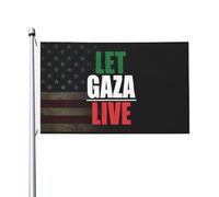 décoratif Drapeau en polyester Drapeau double face « Free Gaza Let Gaza Live » Coloré Drapeau résistant aux intempéries 3x5 Ft pour Décoration extérieure,balcon,chambres
