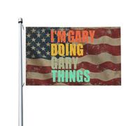 décoratif Drapeau en polyester Drapeau « Je suis Gary et je fais des trucs de Gary » vivace Bannière décorative 3x5 Ft pour patio,chambres,dortoirs