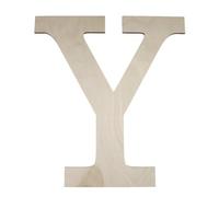 Décoratif Lettres en Bois, Grandes Lettres en Bois Naturel A-Z Non Peints, Lettres de Scrabble Pour Fête d'anniversaire de Mariage Décoration de Maison et de Chambre à Coucher, 29,6x27,6x0,5 cm - Y