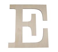 Décoratif Lettres en Bois, Grandes Lettres en Bois Naturel A-Z Non Peints, Lettres de Scrabble Pour Fête d'anniversaire de Mariage Décoration de Maison et de Chambre à Coucher, 29,6x27,6x0,5 cm - E