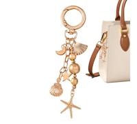 Décoratif Porte-clés Pendentif,Porte-clés Métal Lune Étoile Étoile de Mer | Charmes Romantique Sac à Dos Été Plage pour Femmes Filles Étudiantes