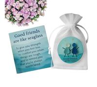 Décoratif Souvenir Amitié,Meilleurs Amis Comme Souvenirs en Verre de Mer Avec Carte,Cadeau D'encouragement Amical Pour Adolescents Et Adultes - Cadeau Pour Filles Adolescents Hommes Femmes Couples Fam