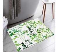 Décoratif Tapis de propreté Vert Noir Feuilles Feuilles Vertes Plante Moderne Boho Ombre Abstrait Aquarelle botanique Tapis extérieur Tapis pour Animaux 40×60cm pour Salon,WC,Chambre