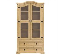 Décoratif - Vitrine en verre,commode de rangement,meuble de rangement, Corona 99x43x187cm - bois massif de pin con2349168