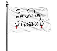 Décoratifs Bannière Résistant À La Décoloration Drapeaux Je Souris, Je Te Le Promets 90X150Cm Drapeaux De Pirate Pour Anniversaire Fête Balcon