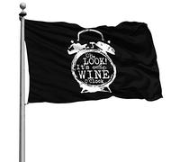 Décoratifs Bruant Personnalisée Drapeau De Jardin Oh Regarde, C'Est L'Heure Du Vin 90X150Cm Drapeaux Pour Intérieur Événements Extérieur