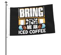 Décoratifs Drapeau Pirate Apportez-Moi Un Café Glacé Drapeaux Couleurs Vives Bannière Extérieure Pour Restaurant Fête Intérieur 90X150Cm