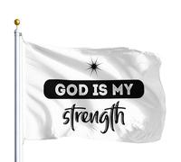 Décoratifs Drapeau Pirate Dieu Est Ma Force Drapeaux Avec Œillets Bunting Pour Anniversaire Restaurant Célébration 90X150Cm