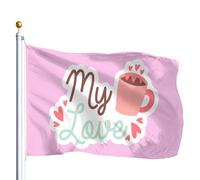 Décoratifs Drapeau Pirate Mon Amour Drapeaux Avec Œillets Suspendus Fanion Pour Intérieur Jardin Balcon 90X150Cm