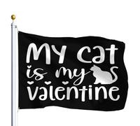 Décoratifs Drapeau Pirate Mon Chat Est Mon Amour Drapeaux Avec Œillets Bannière Extérieure Pour Bar Balcon Extérieur 90X150Cm