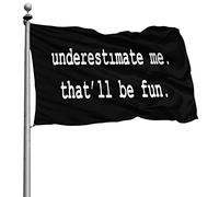 Décoratifs Drapeaux De Pirate Double Couture Drapeau De Jardin Sous-Estime-Moi, Ce Sera Amusant 90X150Cm Drapeaux Pour Fête Manif Bar