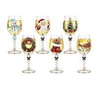 décoratifs en verre de Noël 3D Couronne de renne Art pour tables | Convient pour le vin et autres boissons saisonnières avec des motifs colorés en relief qui servent également de vaisselle