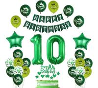 Décoration 10 ans anniversaire vert, ballon gonflable 10 ans anniversaire fille garcon Décoration,Décoration 10 ballon, Décoration fête 10 fille Set