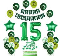 Décoration 15 ans anniversaire vert, ballon gonflable 15 ans anniversaire fille garcon Décoration,Décoration 15 ballon, Décoration fête 15 fille Set