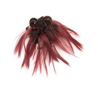 Décoration 2 pièces chignon cheveux en désordre faux chouchous Extension ondulés bouclés postiches queue de cheval Chignon bandeau for les femmes Extension(Brown Burgundy)