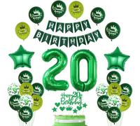 Décoration 20 ans anniversaire vert, ballon gonflable 20 ans anniversaire femme homme Décoration,Décoration 20 ballon, Décoration fête 20 femme Set
