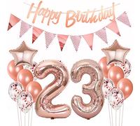 Décoration 23ème anniv. rose doré - Ballons & guirlande, bannière pour femmes - Kit