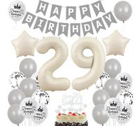 Decoration 29 ans anniversaire Beige,Ballon 29 ans Boho,Decoration anniversaire 29 Femme Homme,Ballons 29 ans Beige Gris, Ballon 29 ans anniversaire Beige Gris, Ballon 12 Ans Femme Beige Gris