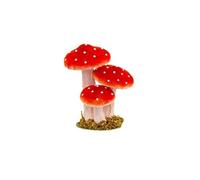 décoration 3 champignons socle 14x10.5x17cm rouge - chaks 10111 Rouge G